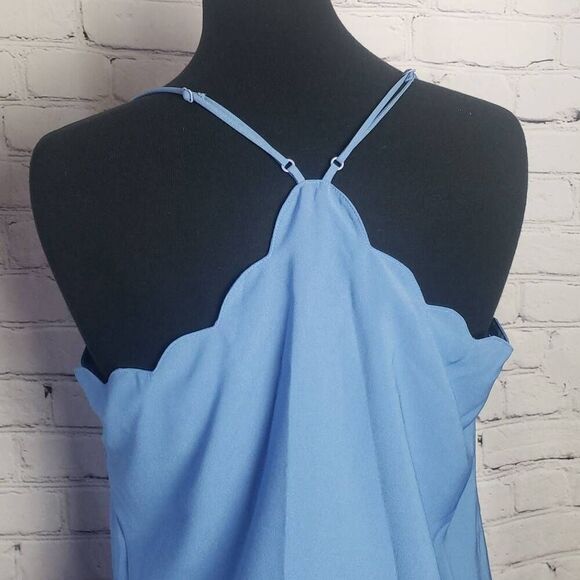 J.Crew Mercantile Blue Scallop Edge Tank Top Size 12 - Picture 2 of 9